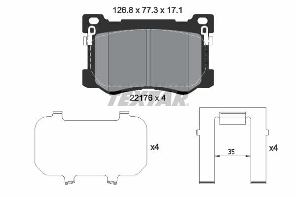 set placute frana,frana disc TEXTAR Q+ 2217601