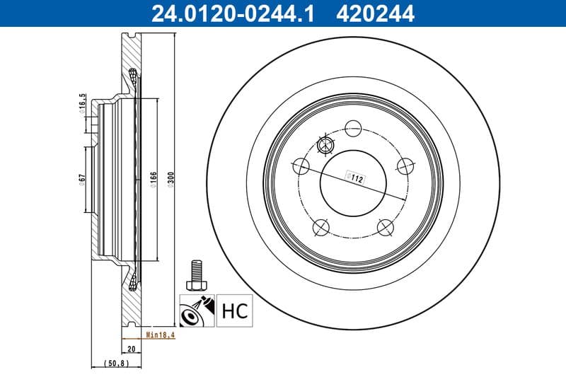 Disc frana ATE 24.0120-0244.1
