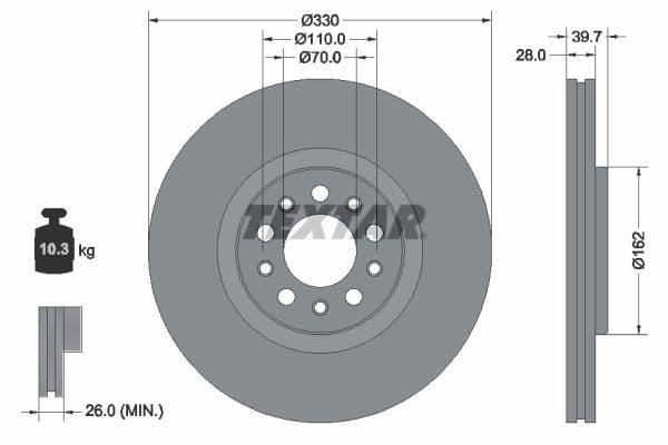 Disc frana TEXTAR PRO 92351103