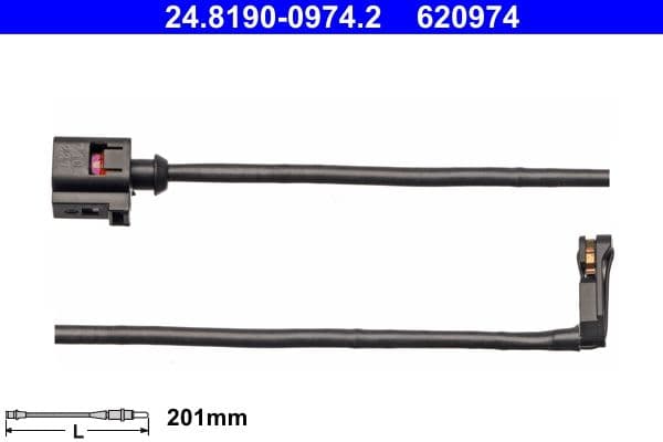 senzor de avertizare,uzura placute de frana ATE 24.8190-0974.2