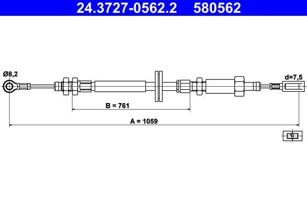 Cablu, frana de parcare ATE 24.3727-0562.2