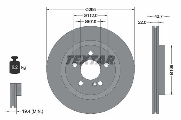 Disc frana TEXTAR PRO 92286903