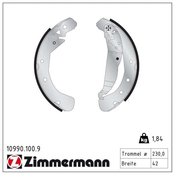 Set saboti frana ZIMMERMANN 10990.100.9
