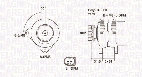 Generator / Alternator MAGNETI MARELLI 063731820010