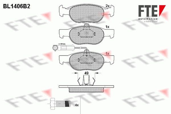 set placute frana,frana disc FTE 9010181