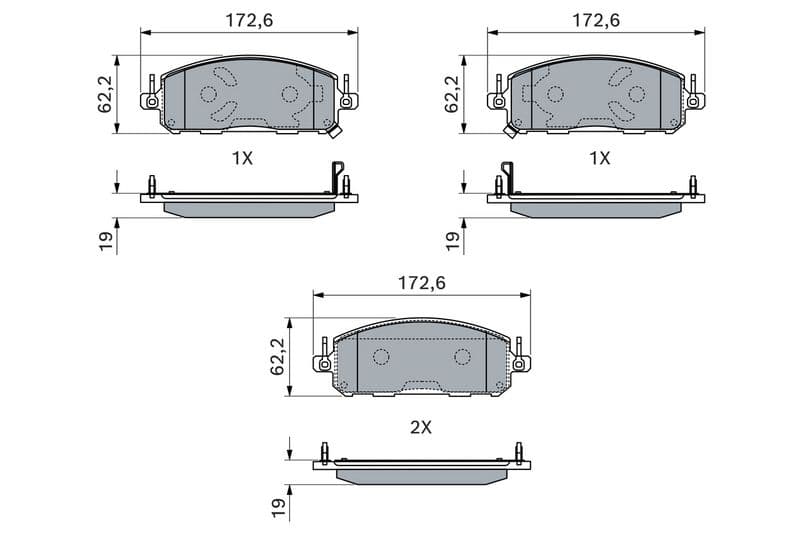 set placute frana,frana disc BOSCH 0 986 460 223