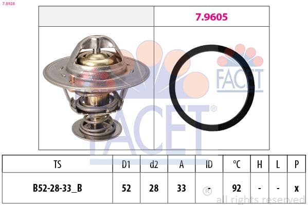 termostat,lichid racire FACET Made in Italy - OE Equivalent 7.8928