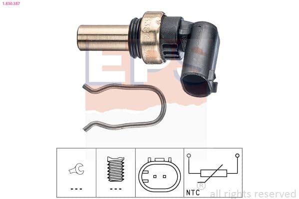 senzor,temperatura lichid de racire EPS Made in Italy - OE Equivalent 1.830.387