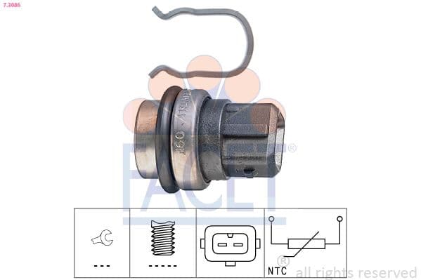 senzor,temperatura lichid de racire FACET Made in Italy - OE Equivalent 7.3086