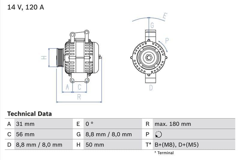 Generator / Alternator BOSCH 0 986 043 900