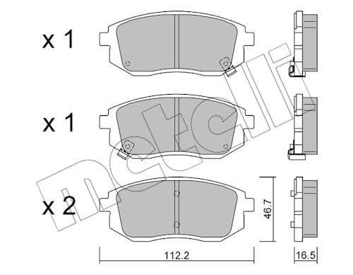 set placute frana,frana disc METELLI 22-1353-0