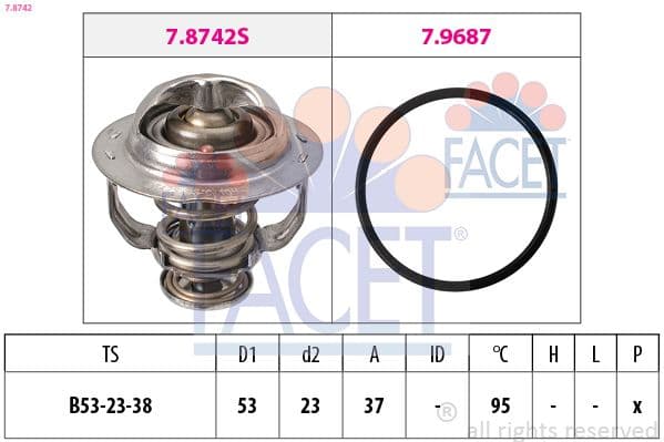 termostat,lichid racire FACET Made in Italy - OE Equivalent 7.8742