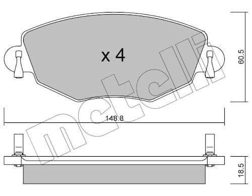 set placute frana,frana disc METELLI 22-0318-0