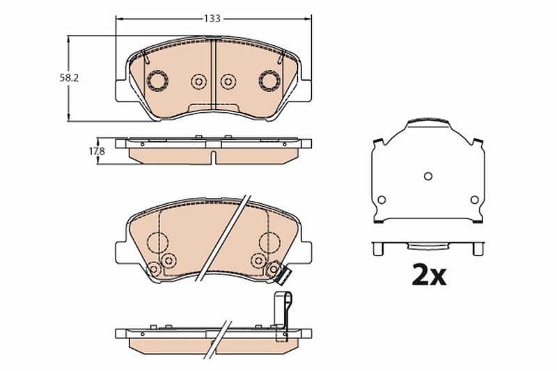 set placute frana,frana disc TRW GDB3630
