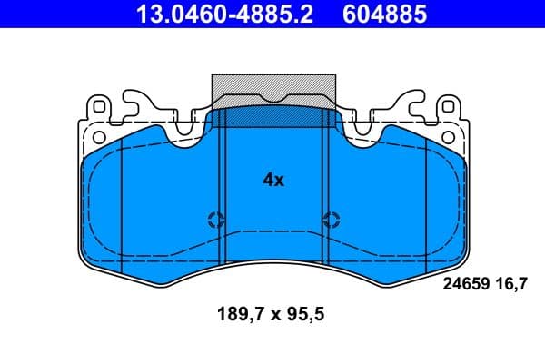 set placute frana,frana disc ATE 13.0460-4885.2