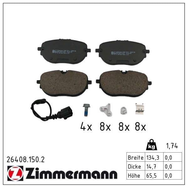 set placute frana,frana disc ZIMMERMANN 26408.150.2