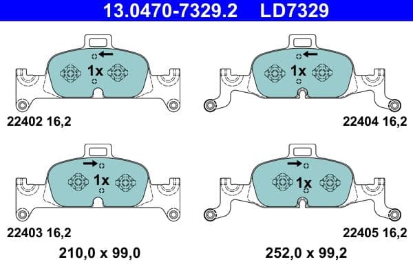 set placute frana,frana disc ATE Ceramic 13.0470-7329.2