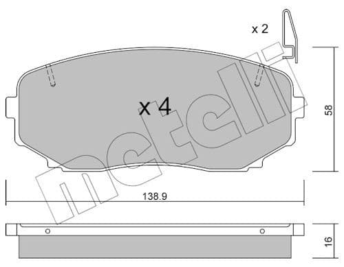 set placute frana,frana disc METELLI 22-0872-1