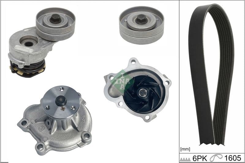 Pompa apa + Set curea transmisie cu caneluri Schaeffler INA 529 0330 30