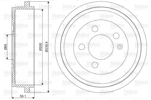 Tambur frana VALEO 237099