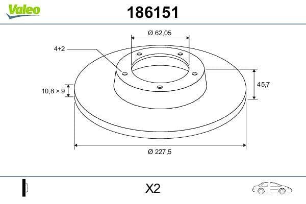Disc frana VALEO 186151