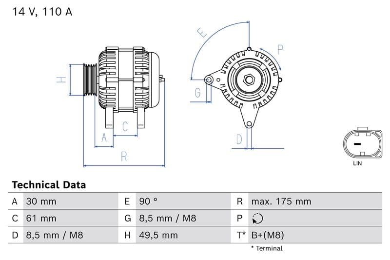 Generator / Alternator BOSCH 0 986 085 030