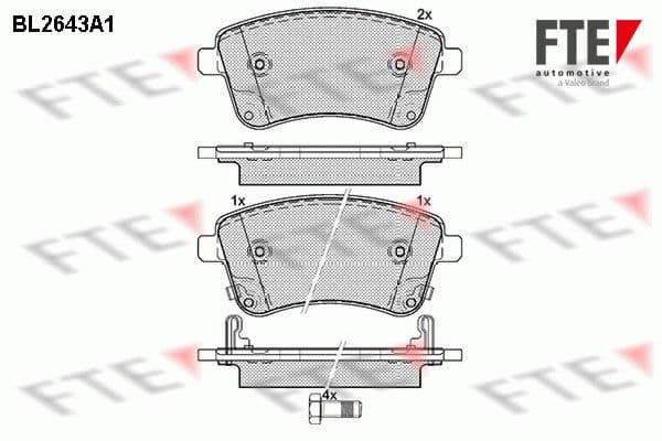 set placute frana,frana disc FTE 9010885