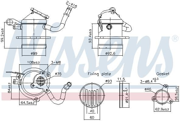 Radiator, recirculare gaze de esapament NISSENS 989480