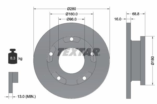 Disc frana TEXTAR PRO 92159103