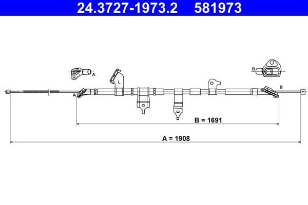 Cablu, frana de parcare ATE 24.3727-1973.2