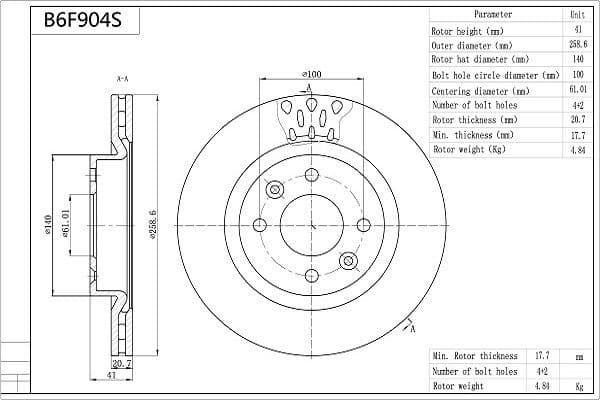Disc frana AISIN Premium ADVICS by B6F904S