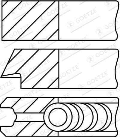 Set segmenti piston GOETZE ENGINE Goetze Diamond Coated® LKZ-Ring® 08-421800-10