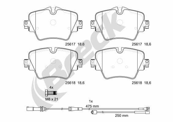 set placute frana,frana disc BRECK 25617 00 701 00