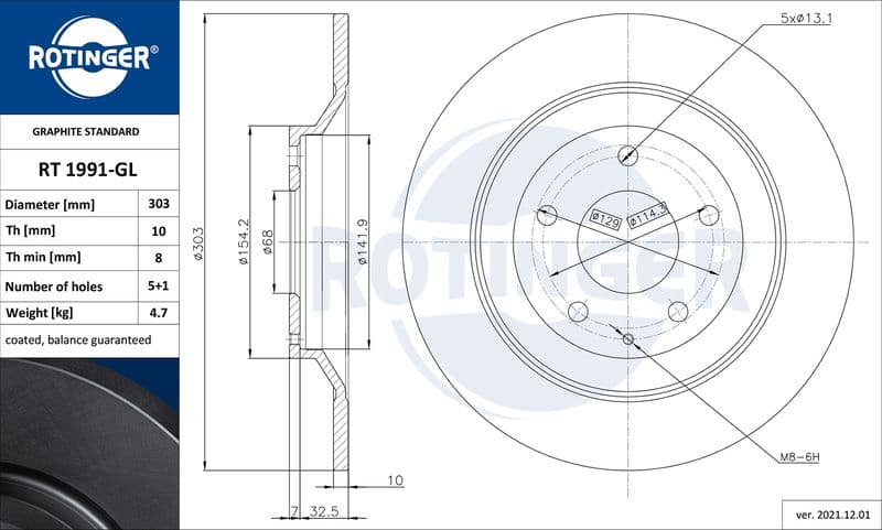 Disc frana ROTINGER GRAPHITE LINE RT 1991-GL