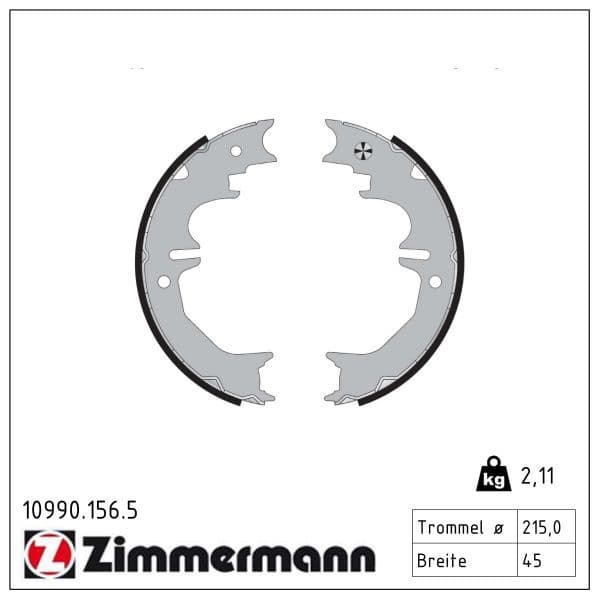 Set saboti frana, frana de mana ZIMMERMANN 10990.156.5