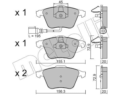 set placute frana,frana disc METELLI 22-0549-4