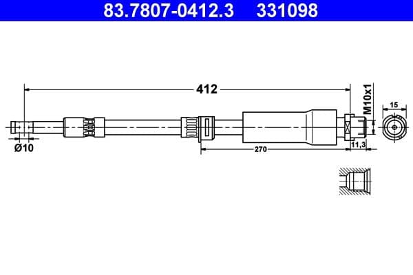 Furtun frana ATE 83.7807-0412.3