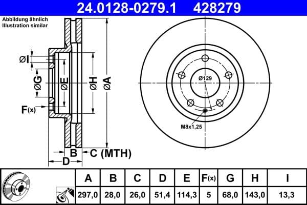 Disc frana ATE 24.0128-0279.1