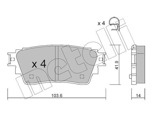 set placute frana,frana disc METELLI 22-1160-0