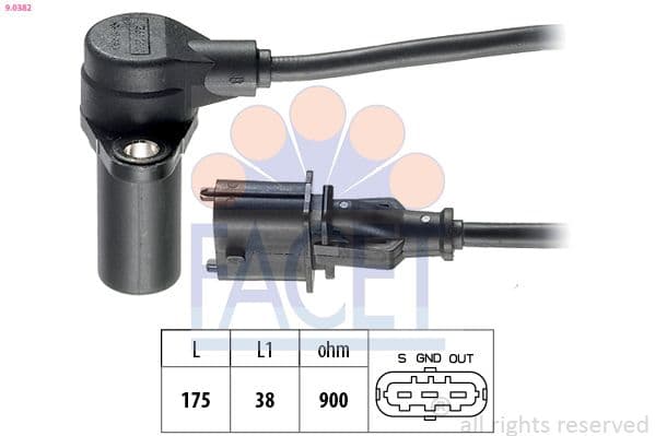 Senzor impulsuri, arbore cotit FACET Made in Italy - OE Equivalent 9.0382