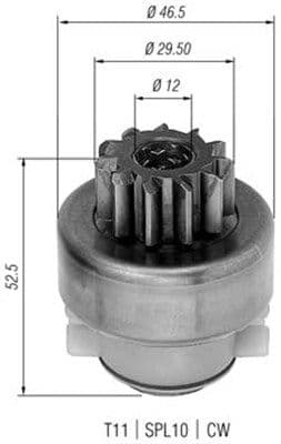 Pinion electromotor MAGNETI MARELLI 940113020283