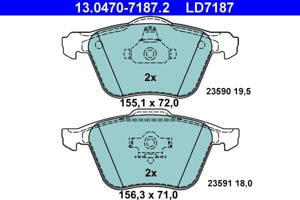set placute frana,frana disc ATE Ceramic 13.0470-7187.2