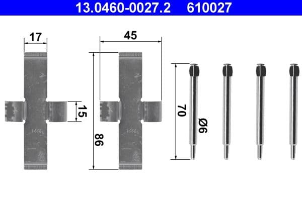 Set accesorii, placute frana ATE 13.0460-0027.2