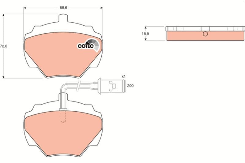 set placute frana,frana disc TRW COTEC GDB976