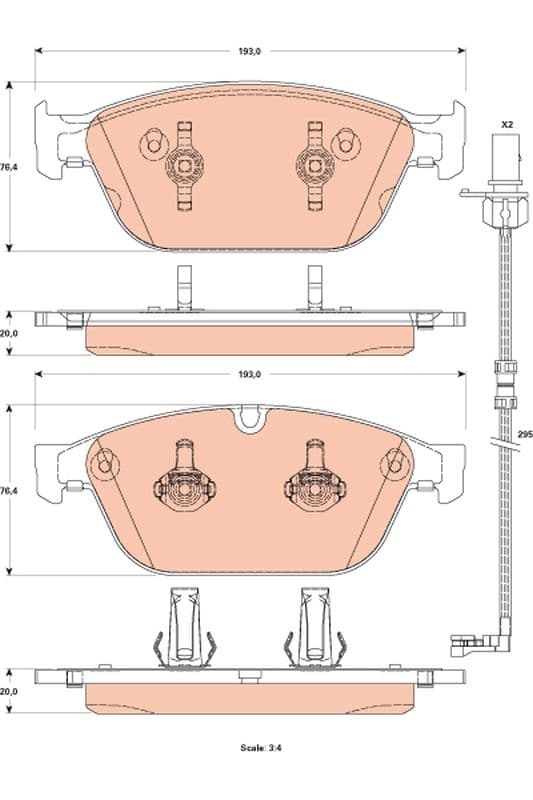 set placute frana,frana disc TRW COTEC GDB1884