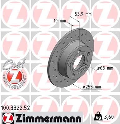 Disc frana ZIMMERMANN SPORT Z 100.3322.52
