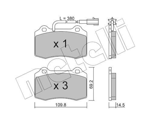 set placute frana,frana disc METELLI 22-0251-8