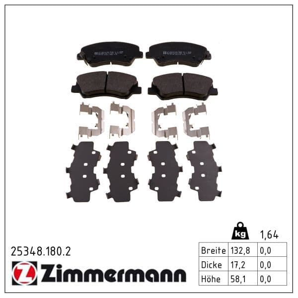 set placute frana,frana disc ZIMMERMANN 25348.180.2