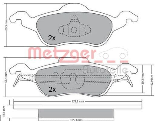 set placute frana,frana disc METZGER AUTOTEILE 1170038