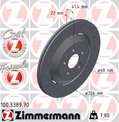 Disc frana ZIMMERMANN FORMULA Z 100.3389.70
